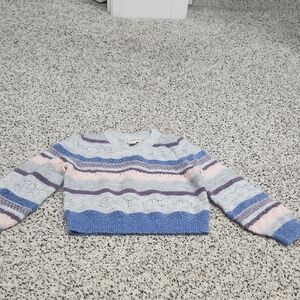 Toddler Girls Tucker + Tate Cozy Knit Sweater in Gray and Purple